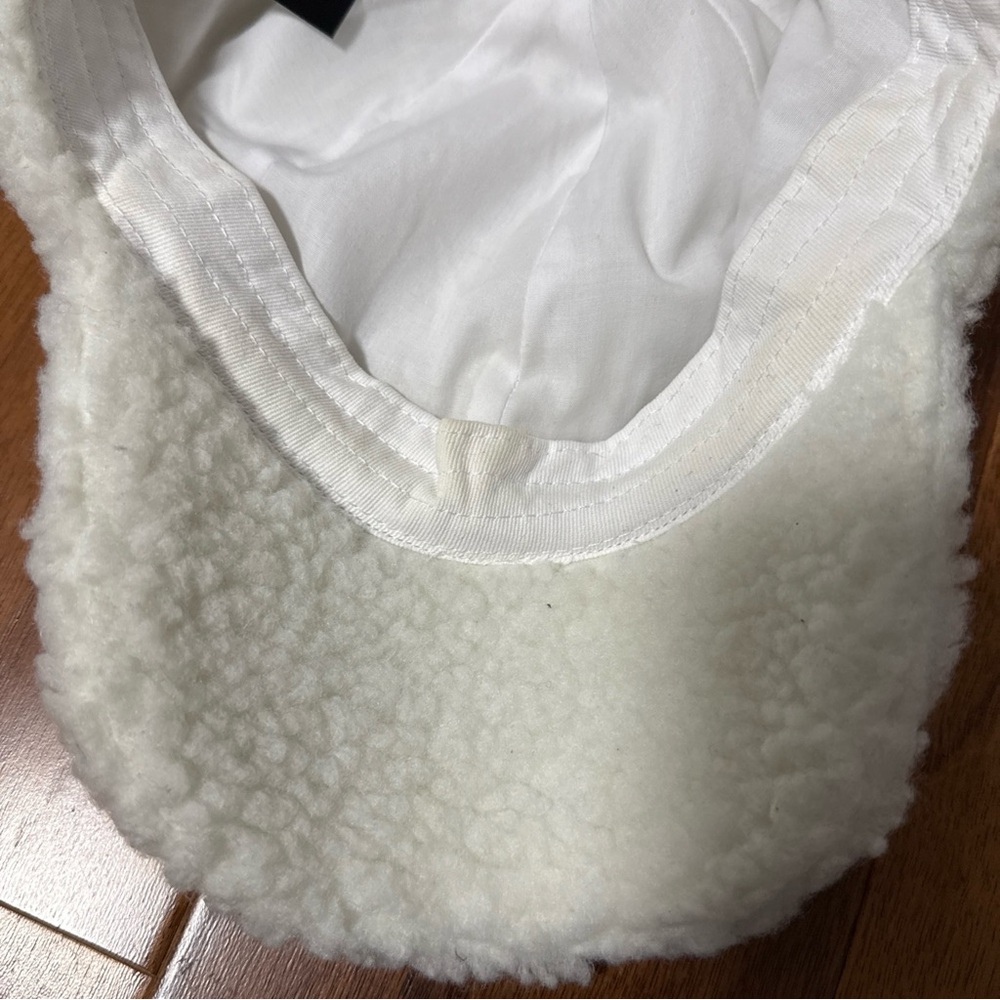 Anthropologie Sherpa White Fleece Baseball Cap / Hat - Picture 7 of 9